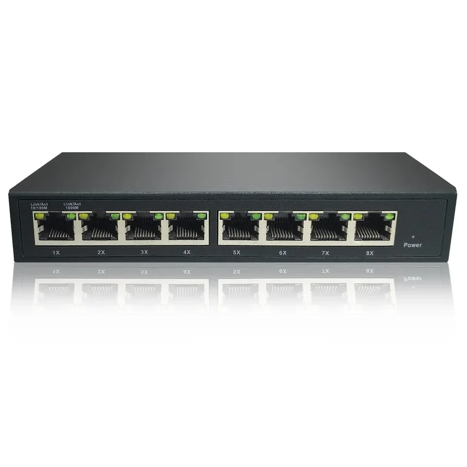 Cheap price 48V 100W CCTV NVR Gigabit Managed 8X10/100/1000Base-T port network PoE switch