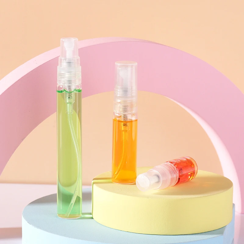 2ml 3ml 4ml 5ml 7ml 8m,l 9ml 10ml Mini Perfume Glass Bottle Plastic Lids With Atomizer Mist Spray For Perfume package