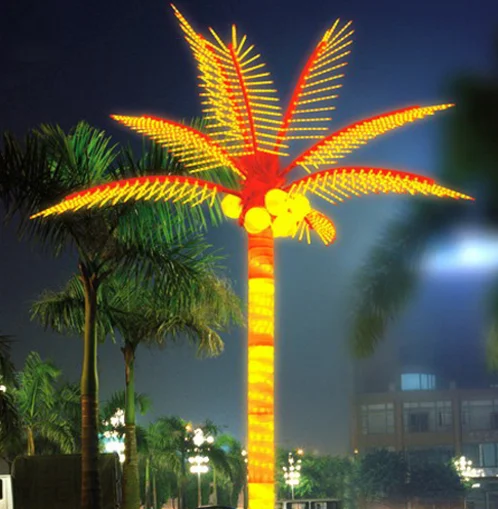 Colorful attractive LED palm tree light garden decoration lighting