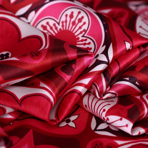 
Custom printed satin fabric 100% silk 6A grade charmeuse silk fabric 