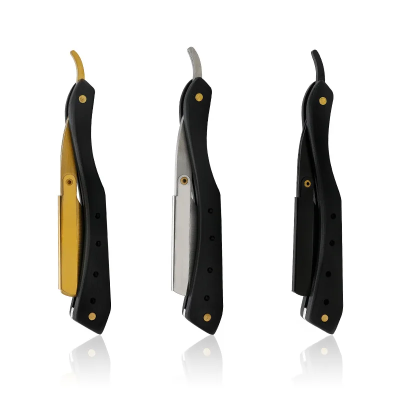 Salon Classic Men Beard Clean Face Beauty Stainless Steel Hair Folding Straight Barber Razor Professional Eyebrow Trimmer Razor
