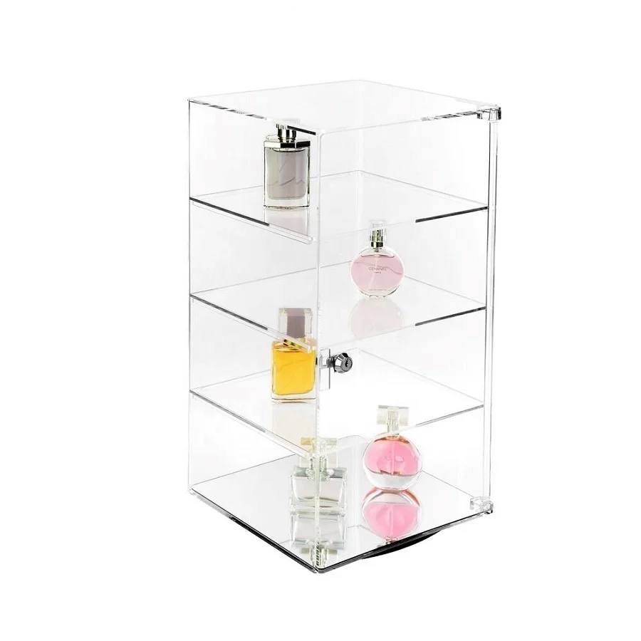 Rotatory Acrylic Display Case Cabinet with Mirror Base