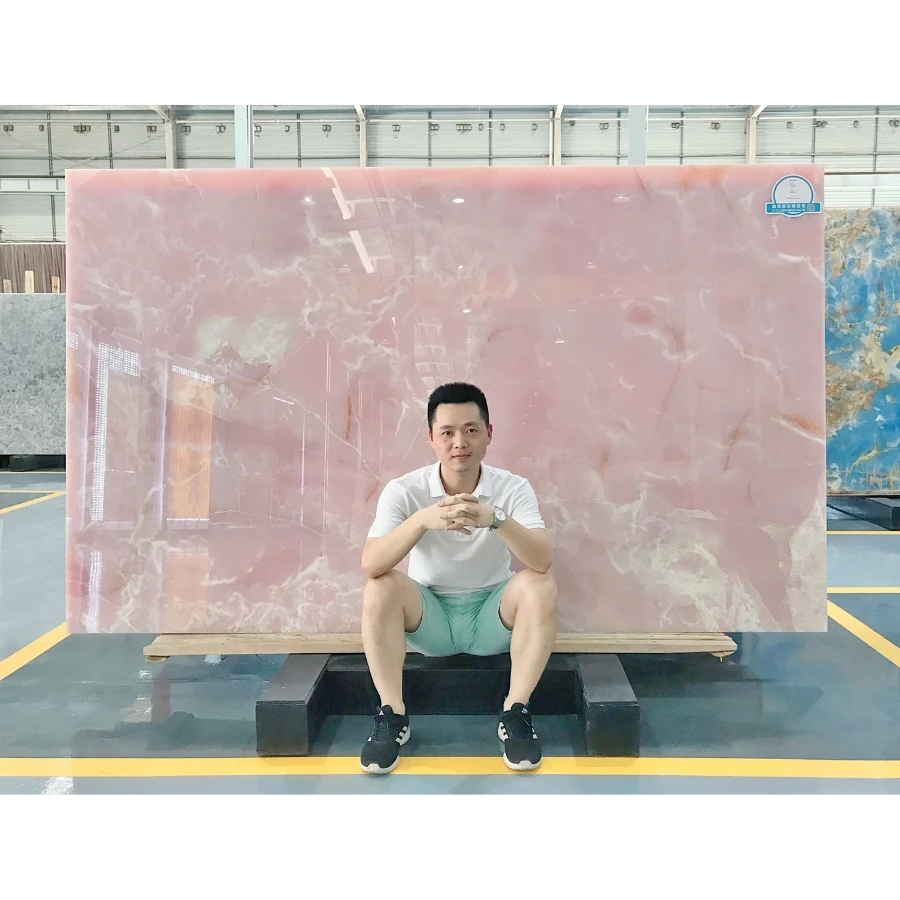 Luxury Pink Onyx Marble Fantasy Pink Onyx Price Polished Pink Onyx Floor Tile for Decoration