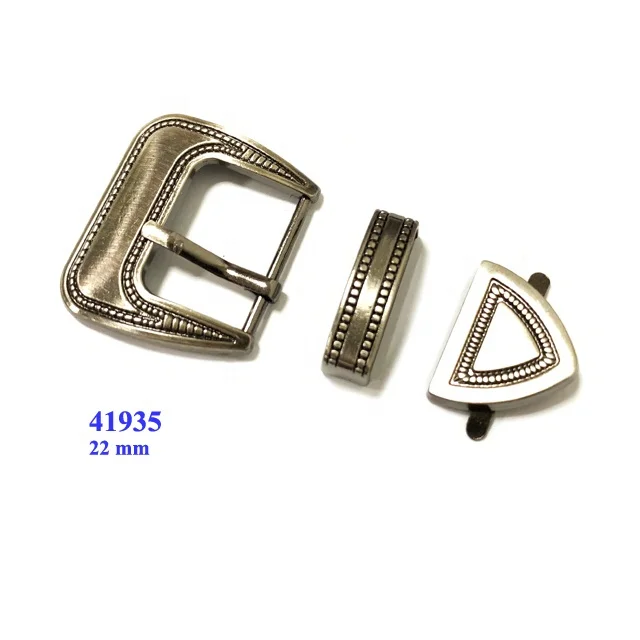 Custom Cowboy Western Belt 3 Pieces Buckle Set For Shoes 20 mm