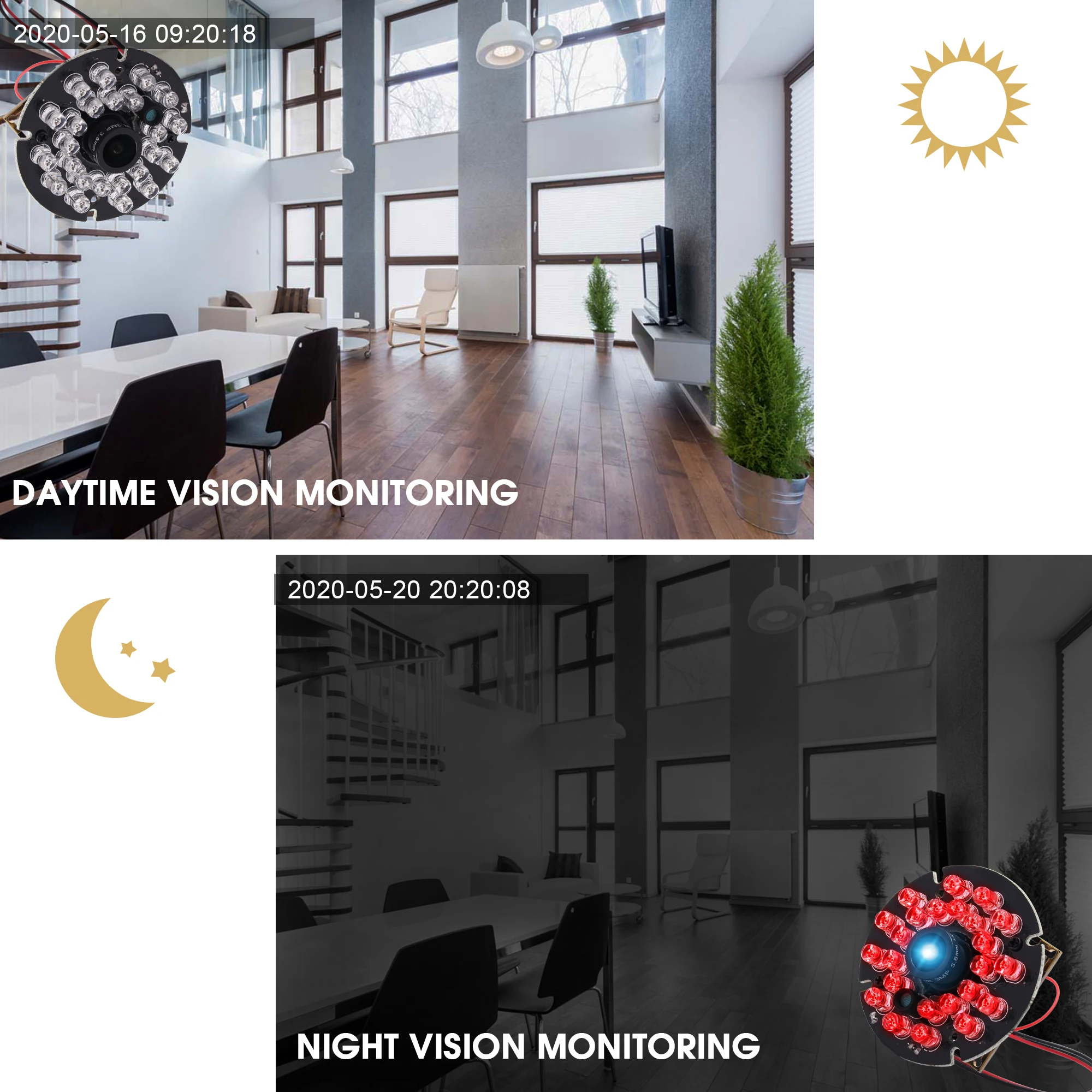 ELP High 30fps H.264 1080P WDR Infrared 3MP USB Camera Audio Night Vision Driverless UVC Camera Module with IR LED