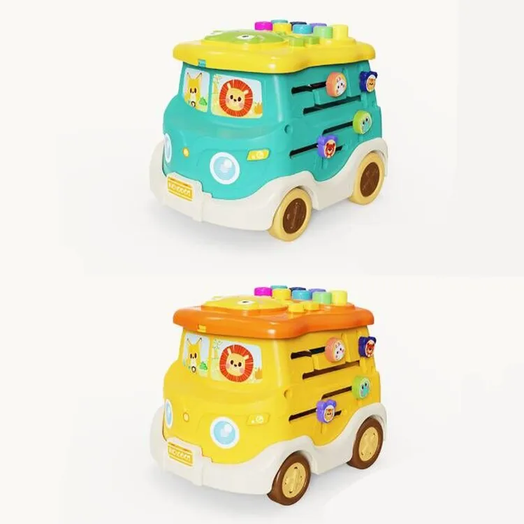 Konig Kids Baby Early Education Bus Six Drums Plastic Toys Educational Toys For Kids Learning
