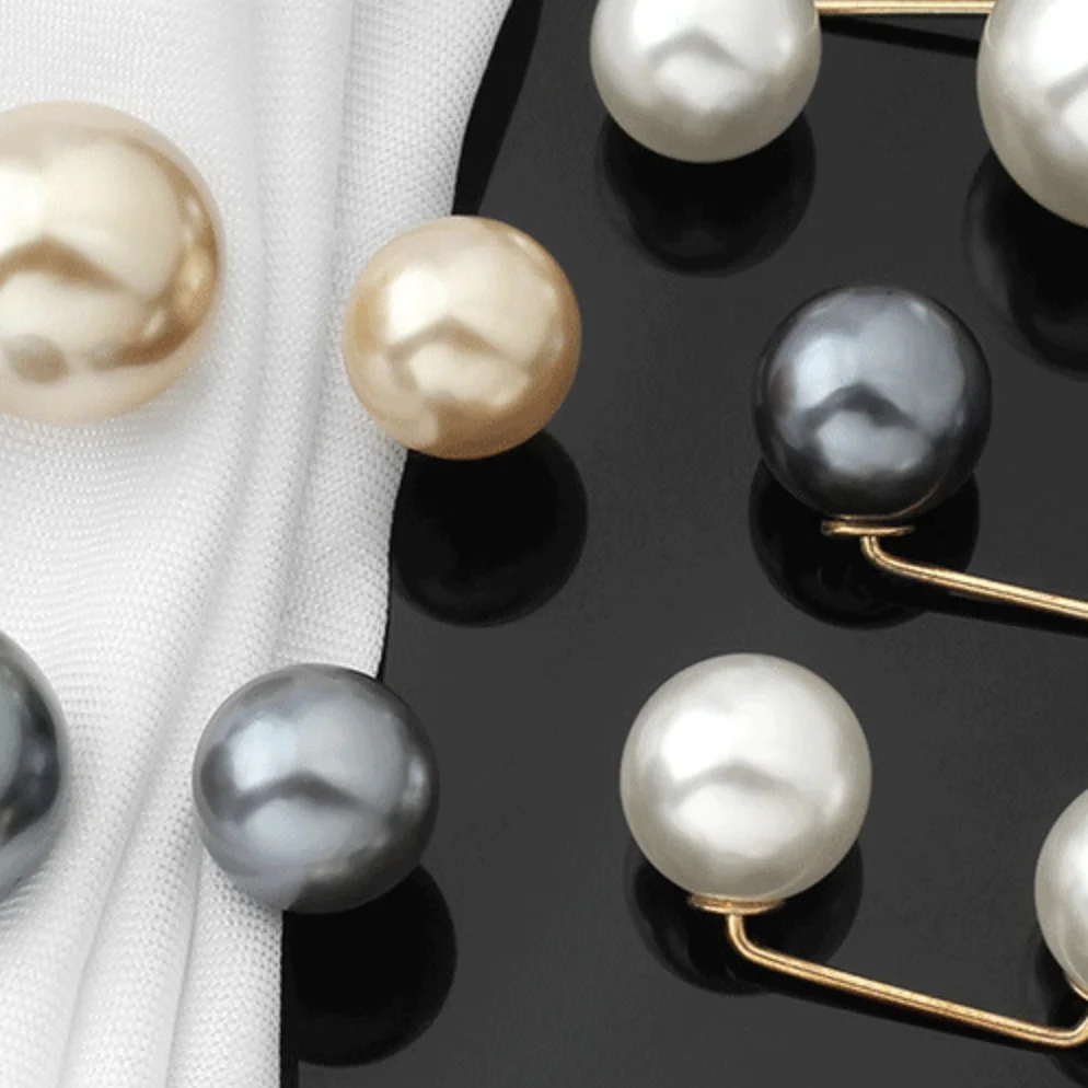 Брошь в виде юбки набор для ногтей простой маленький Pin фиксированное с перламутровыми пуговицами женской одежды