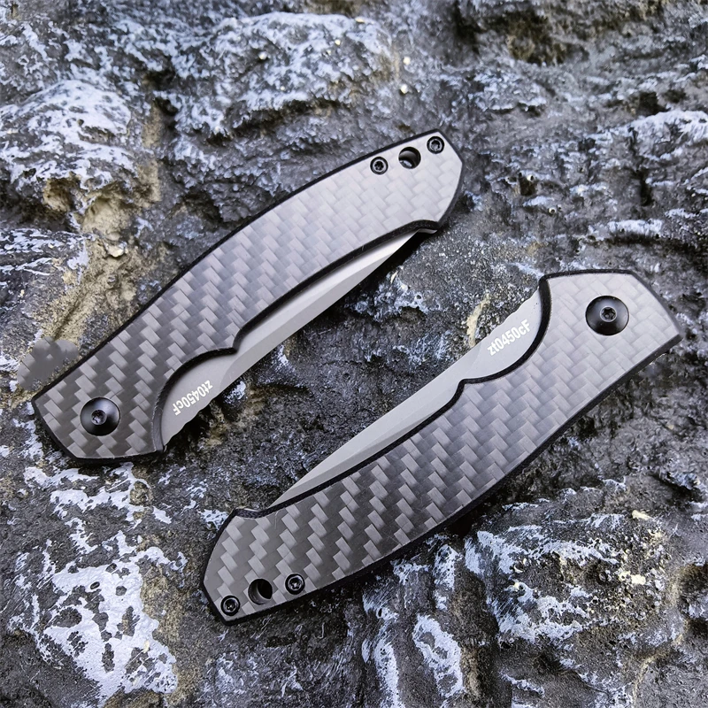 ZT 0450 Carbon fiber Outdoor Tactical Folding Pocket Knife Survival Camping Hunting knives