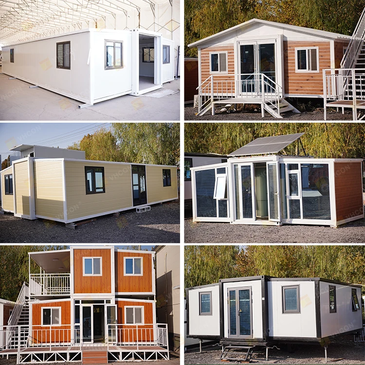 Europe 20/40FT prefabricated Waterproof insulation quick installation 2 rooms expandable modular container house with flat pack