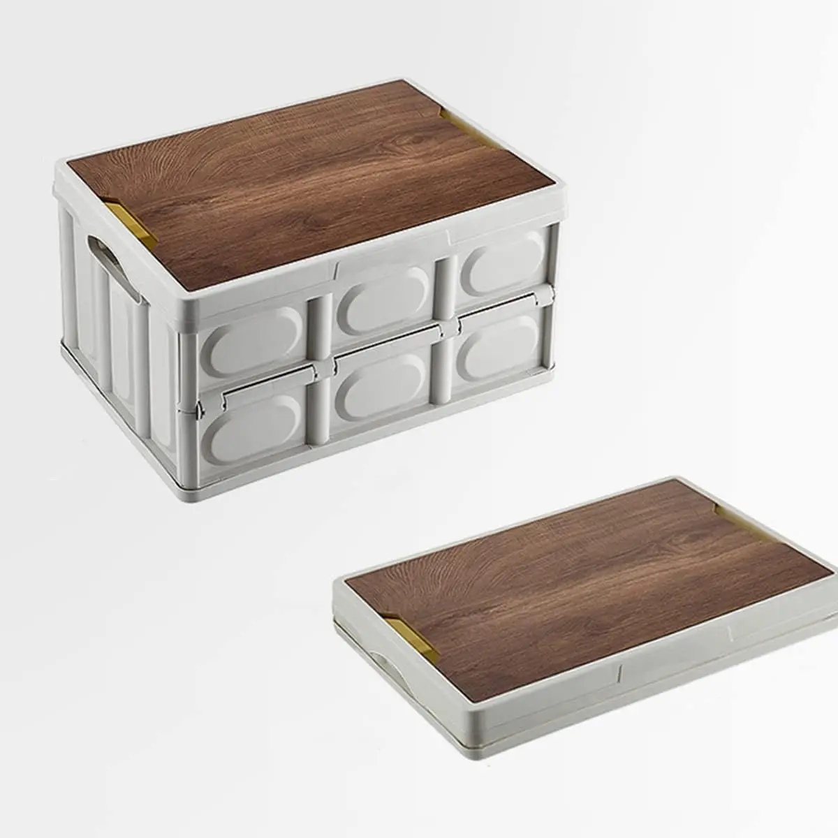New Design Wholesale Camping Folding Box Bins with Lids 2 Pack Stackable Storage Bins for Outdoor, Camping, Picnic, Indoor