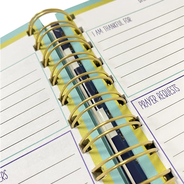 Hardcover Paper Daily Weekly Guest Diary Binder Custom Printing Wedding Journal Books Planner 2022 Spiral A5 B5 Notebook