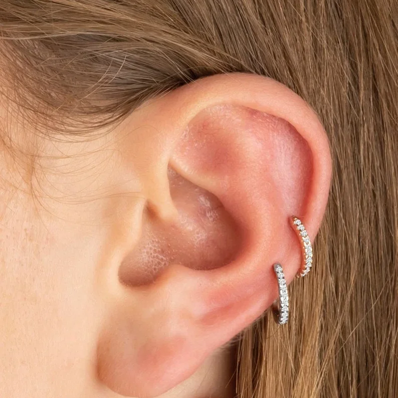 Fashion Classic Women 18k Gold Plated Jewelry Cubic Zircon Non Pierced Cartilage Ear Cuff Clip Earrings Cuffs Without Piercing