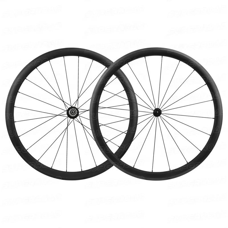 
700C 38mm Deep Cycling Carbon Road Bike Clincher Wheels With Powerway R13 Hub 