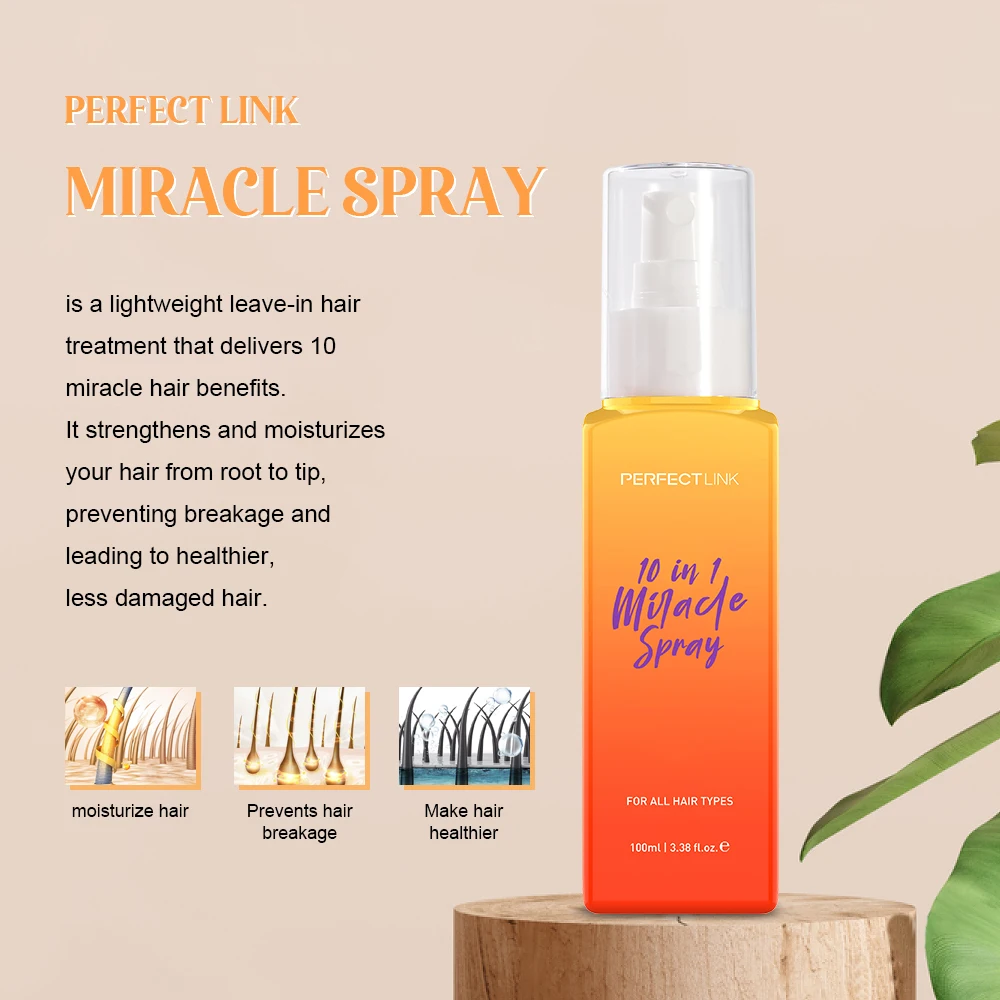 Private Label Professional Detangle Silk Hair Mist Perfume Spray UVA UVB Sun Block Mist Heat Protectant Spray