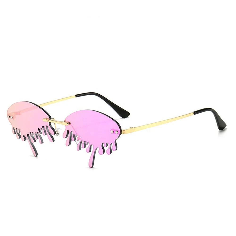 2021 new frameless sunglasses  men and women irregular tears  fashion glasses drip sunglasses tear sunglasses dripping glasses