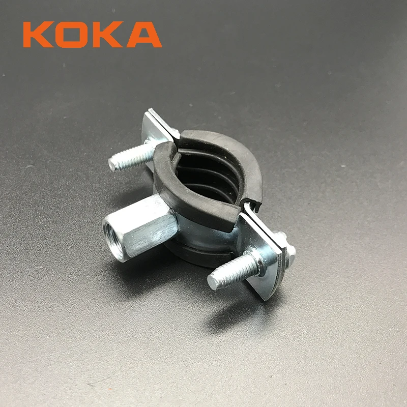 China Factory Stainless Steel Galvanized Conduit Hanger HDG Screw Two Piece EPDM Pipe Clamp