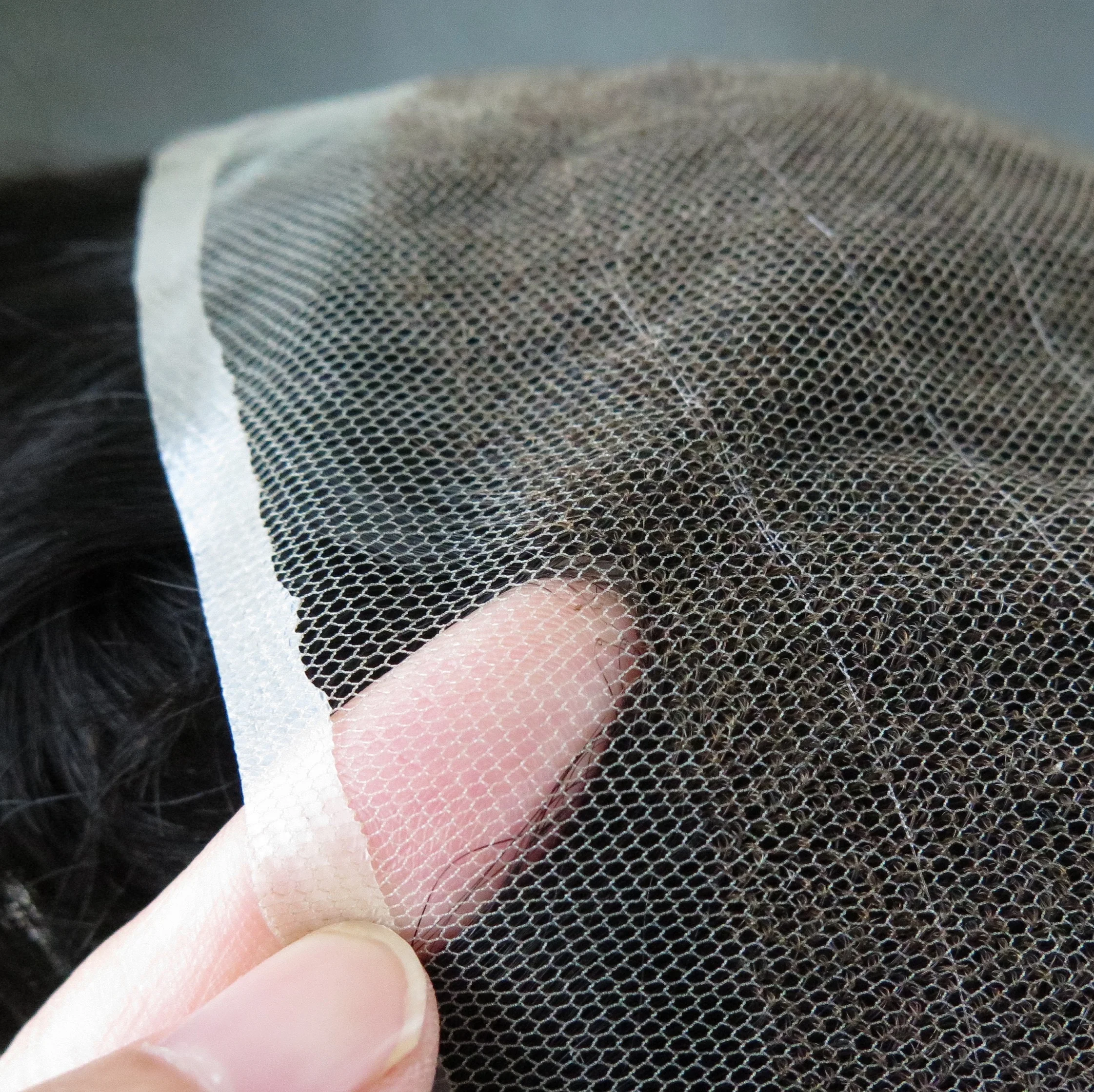 High Standard All French Lace Invisible Nature Hairline Toupee for Men