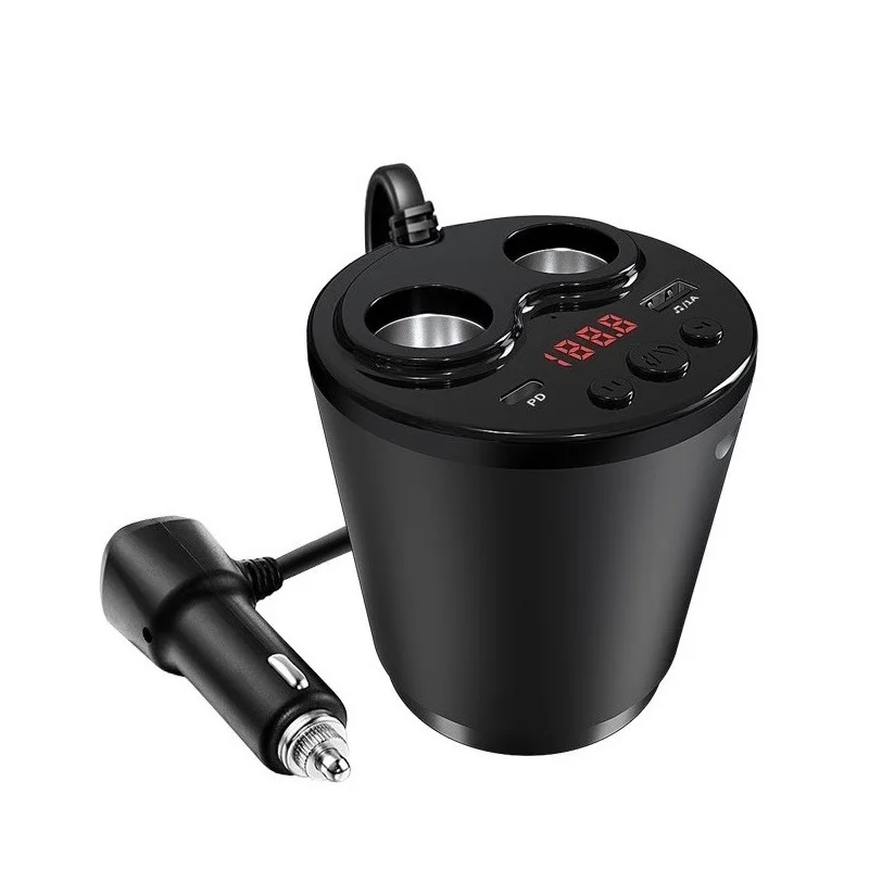 Car Accessories Power Adapter Charger 12-24V Switch Socket Splitter 2 Way Car Cigarette Lighter with Two USB