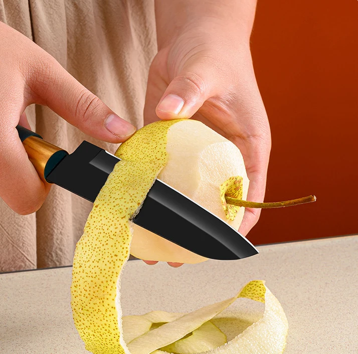 Набор кухонных ножей LT028 из нержавеющей стали комплект 3 антипригарных лезвий для фруктов