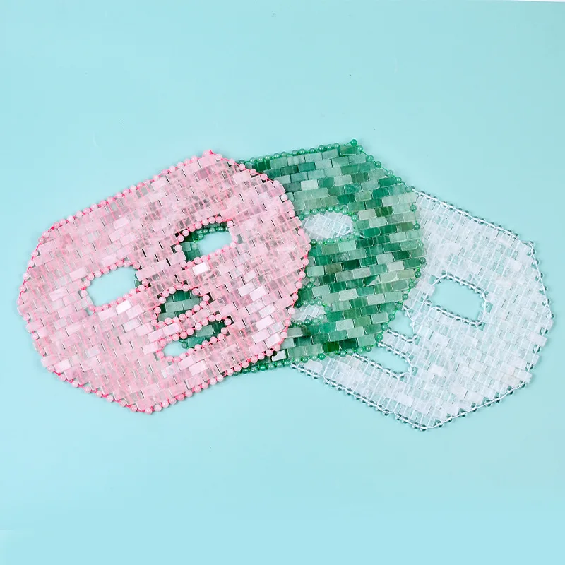 Chinese Natural Handmade Anti-Aging Green Aventurine Jade Whole Full Face Mask Aventurine Natural Jade Eye Mask For Relax