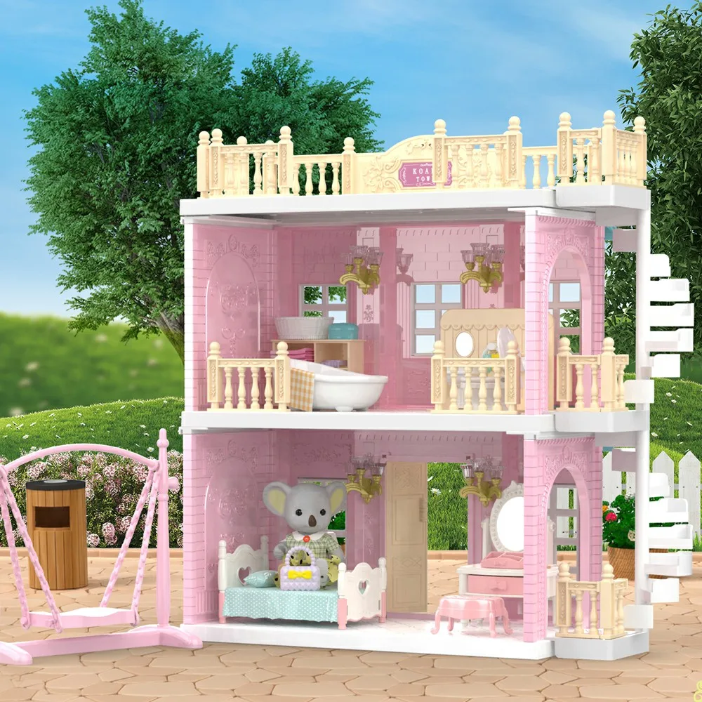 Blocks Toys Kids Of Pretend Play House Toys Architecture Model Building Kits With Furniture