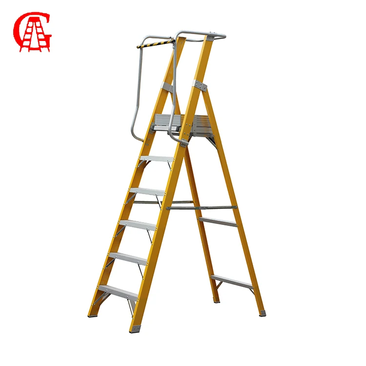 6 steps Aluminum folding Multipurpose Ladder easy move fiberglass ladder