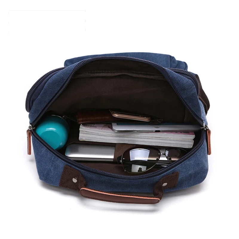 fashion leisure style cotton canvas laptop backpack chinese school  canvas backpack