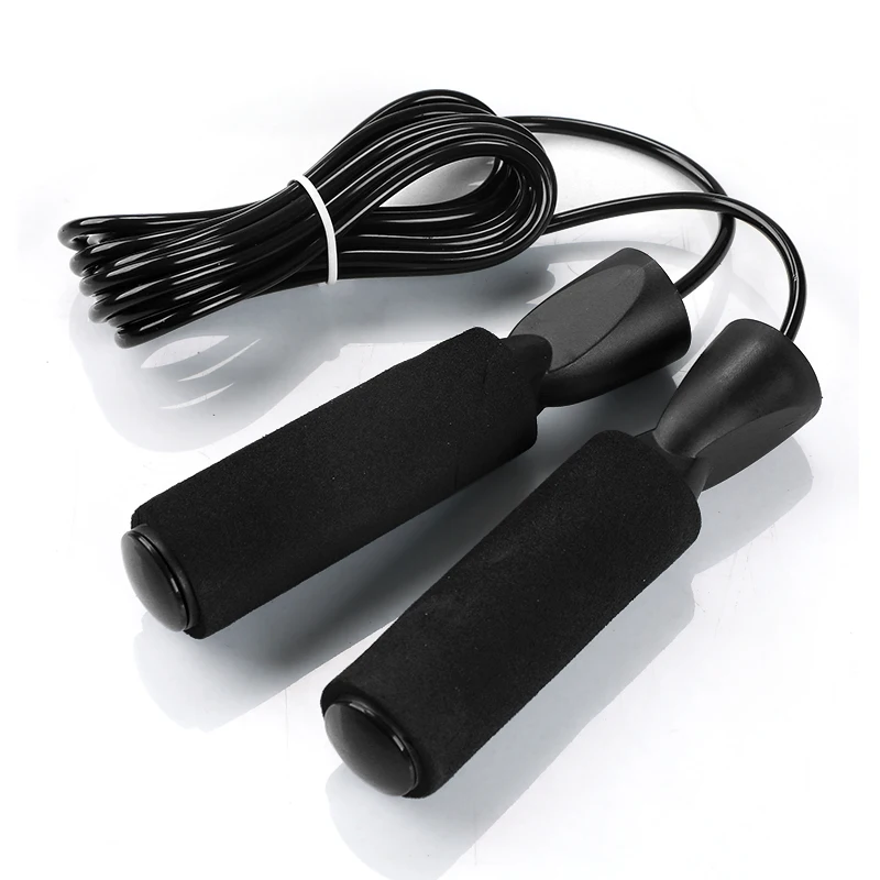 Factory Direct Selling  PVC Training skipping rope foam handle adjustable jumping rope