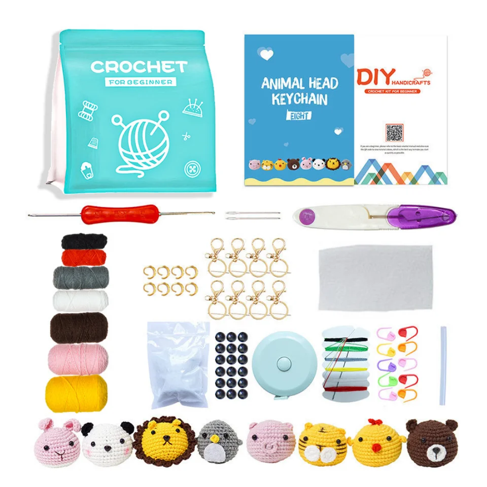 All kinds of animal crochet making kit for women handmade hobby knitting doll kit with tools cute yarn making doll