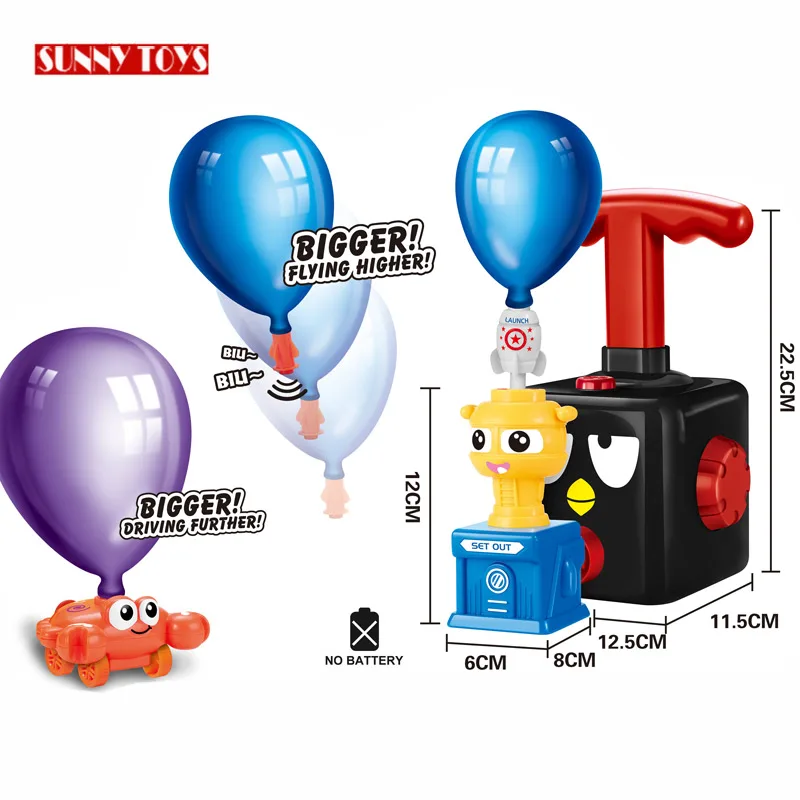 Wholesale Toys  Best Selling kids Pressed Launch Car Balloon Air Powered Launcher Car Toy Set