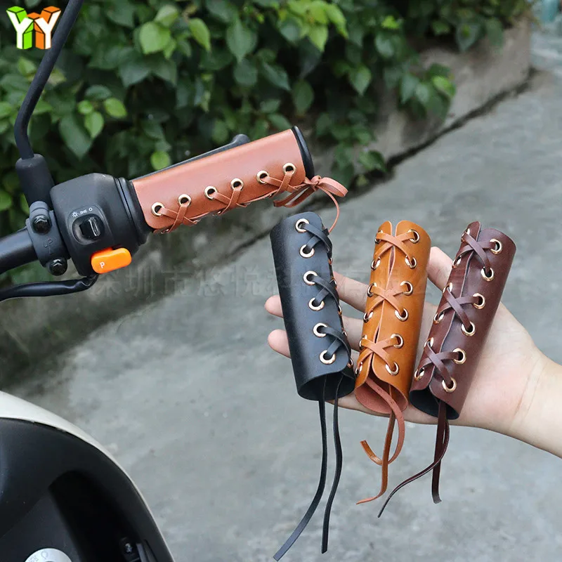 Motorcycle Accessories Handlebar Protective Cover Handle Grip PU Leather Handle Pad Motorcycle Tuning Accessories