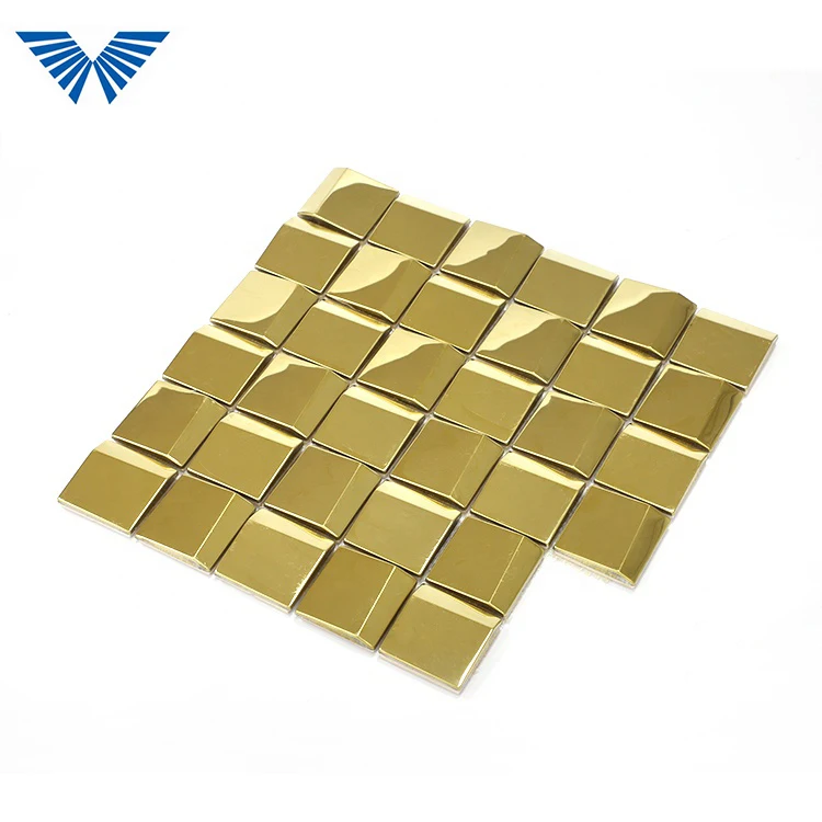 Xinhang Modern Design Wholesale Price Irregular Pattern Copper Mirror Finish Art Metal Mosaic Tiles
