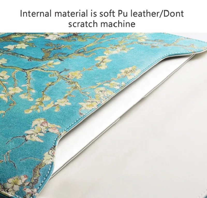 Printed Laptop Sleeve Bag Compatible For 13-13.3 inch MacBook Pro/Air - PU Leather With 360 Protective Case
