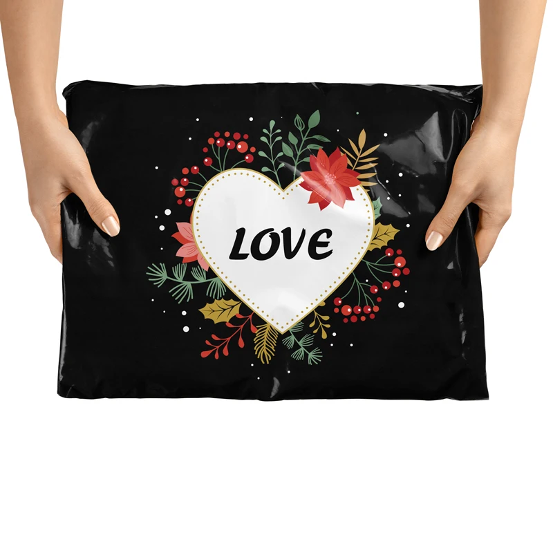 Stock or custom design printed PE plastic packaging bags polymailer for cloths packaging