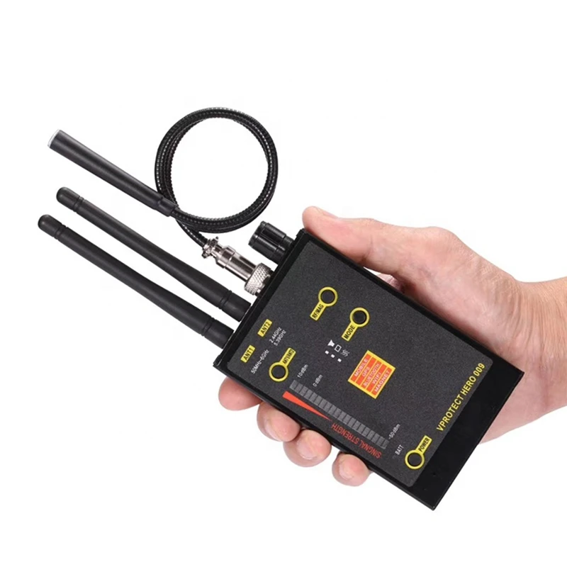 Portable handheld Hero 009 GPS Anti Alarm Hidden Camera Hunter Wireless scanner GSM RF Mobile Phone Signal Detector