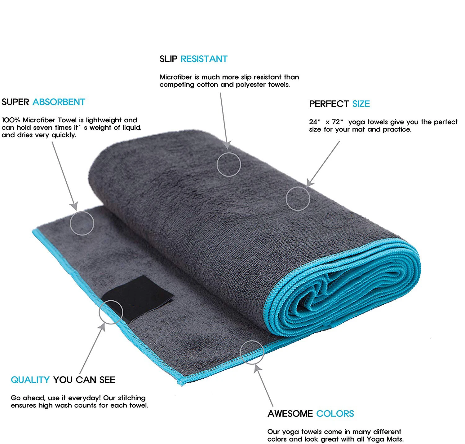 Wuxi Ivy Textile anti slip print fitness silicone dots yoga mat towel with personalised