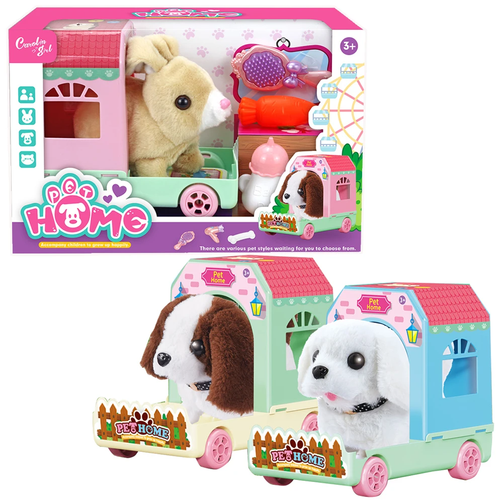 Hot Sale Plush Golden Retriever Toy Interactive Realistic Walking Puppy Electronic Stuffed Animals Pretend Play Toy Set