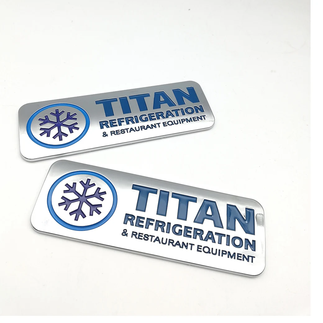 2024 Custom Logo Sticker Metal Car Badges Emblem/ Fridge Sticker Letter Chrome Auto Decal 3D Waterproof OPP Bag Adhesive Sticker