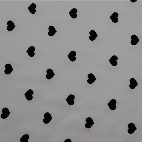 Professional Made Black Polka Dot Pattern Fabric Flocking Breathable Fabric For Apparel