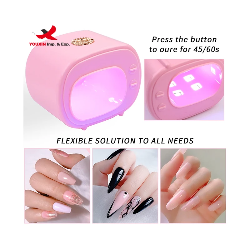 Wholesale Newest Nail Tool Rechargeable Cordless Nail Dryer 16w 45S Fast Dry UV Led Pink Nail Lamp for Gel Polish