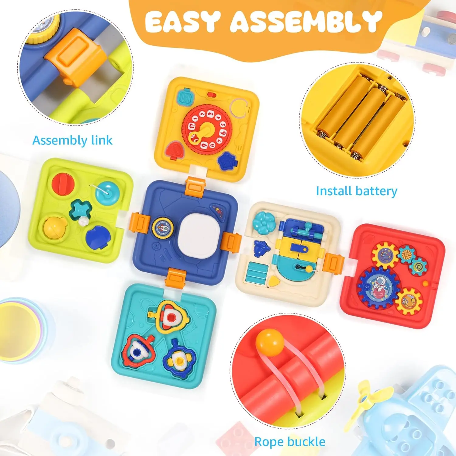 2024 6 in 1 Baby Activity Cubes Multi-function  Montessori Sensory Learning Toys for kids early educational