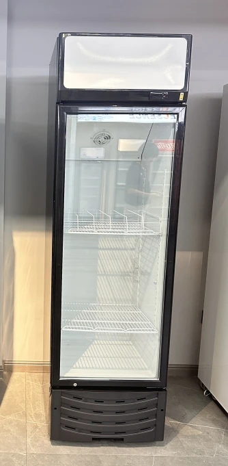 slim upright cooler convenience store supermarket  beverage display  cooler commercial single door vertical fridge for drinks