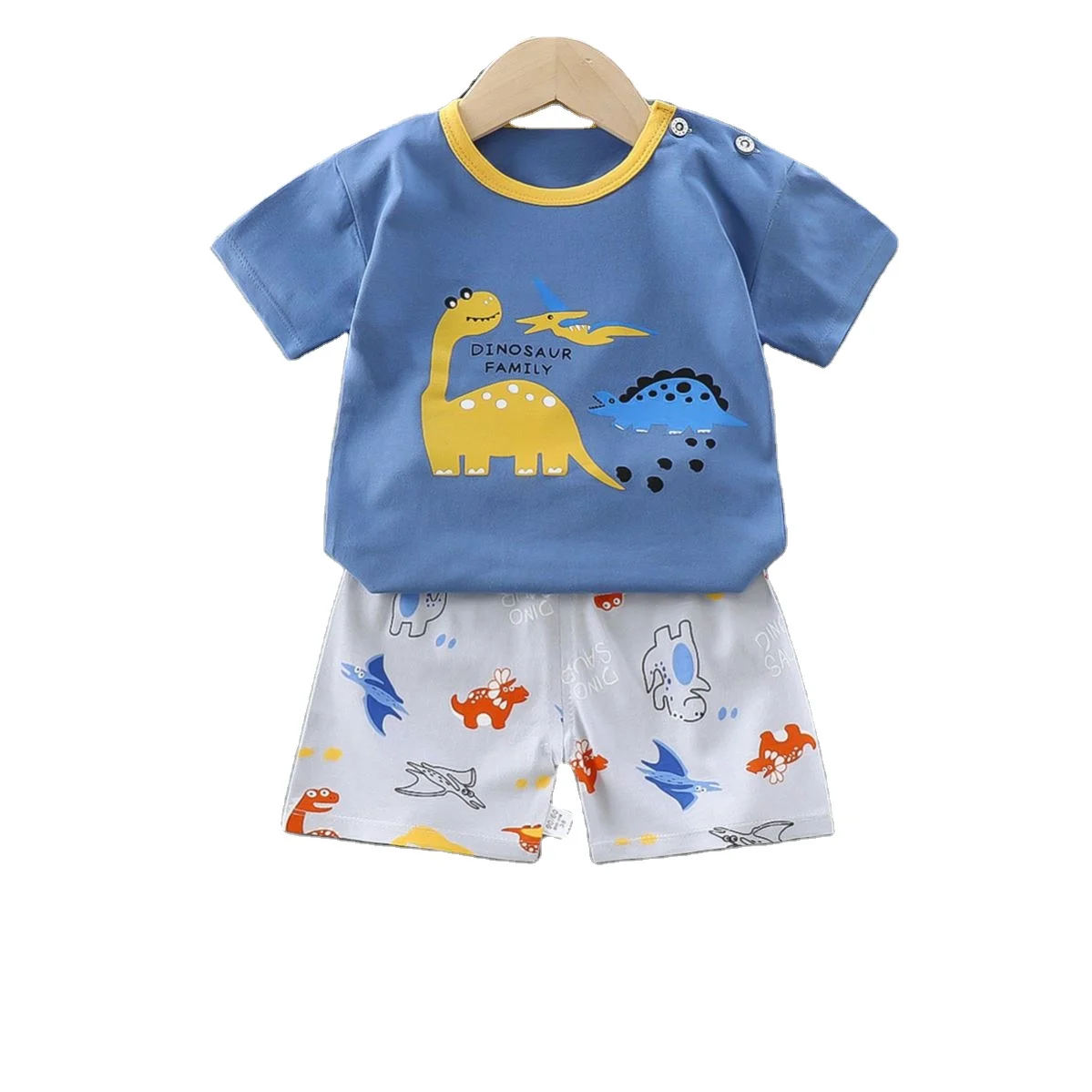 summer new cheap boys t-shirt girls homewear suit wholesale pajamas