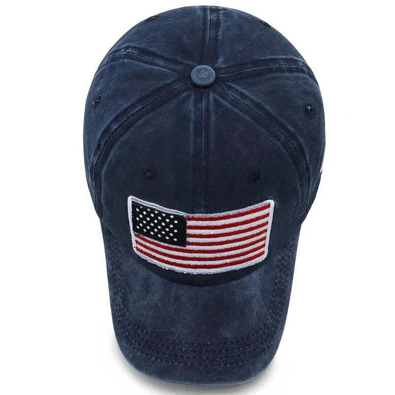 Wholesale Men Woman Baseball Caps Adjustable Embroidered Flag Baseball Cap American Cotton Sun Hats Unisex Solid Color Visor