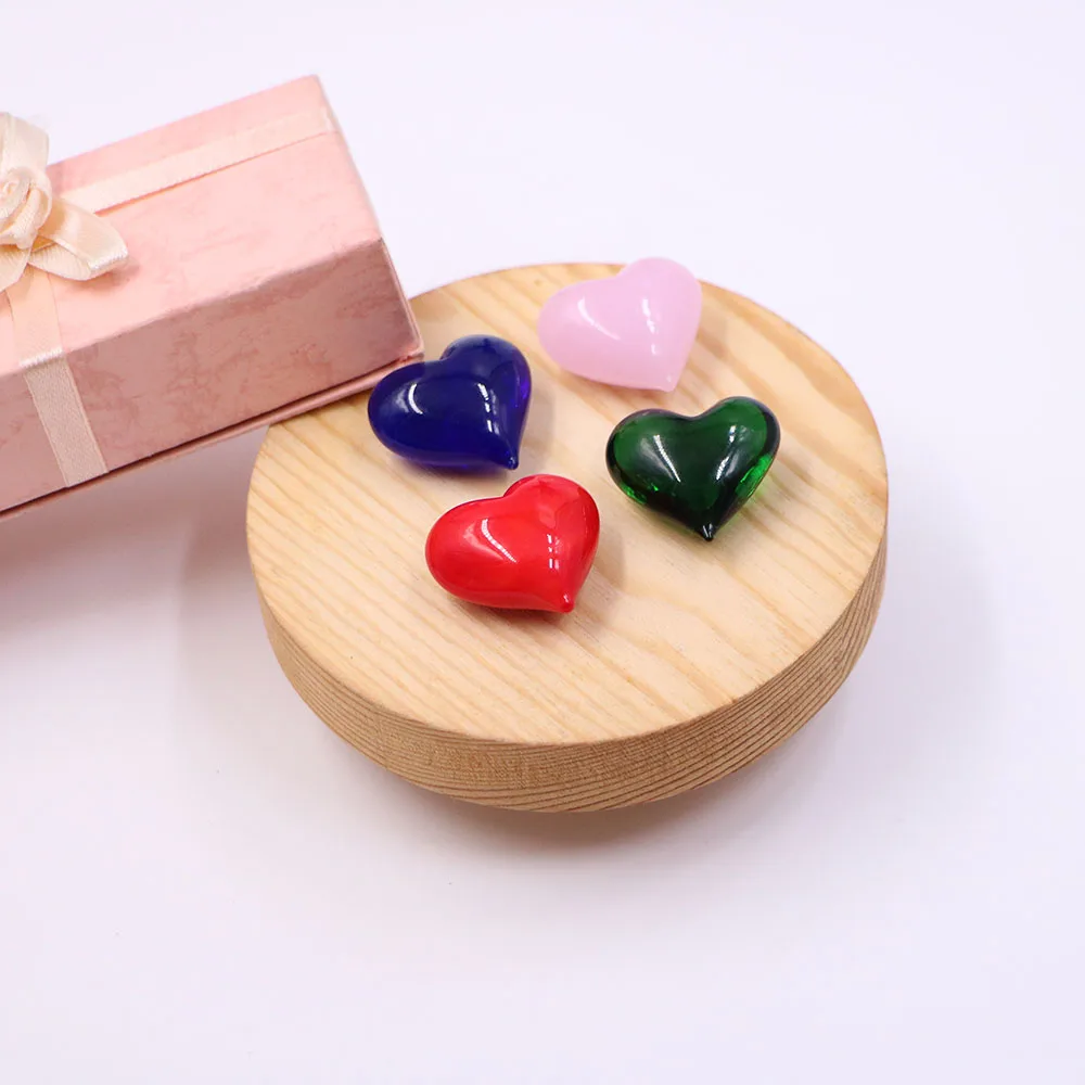 Hot Sell Custom 25mm Red  Murano Glass Heart Design Ornament Valentine Holiday