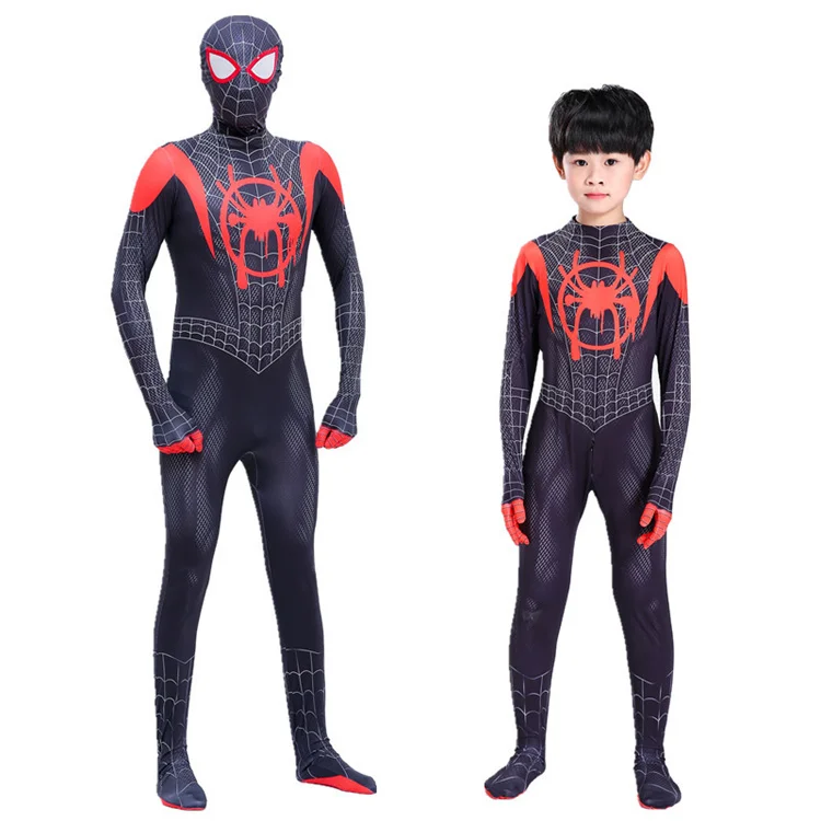 Black Spider man Costume Cosplay Adult Halloween Party Dress Up Superhero Bodysuit Costume for Men