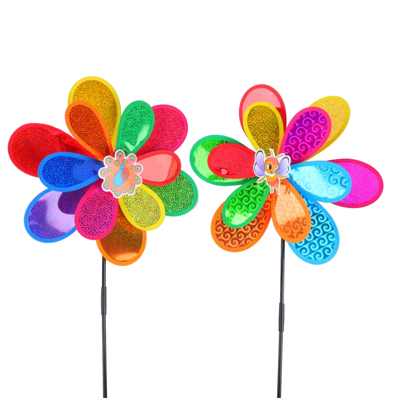 Ветряной Спиннер с разноцветными блестками для дома, сада, двора, украшение, детская игрушка