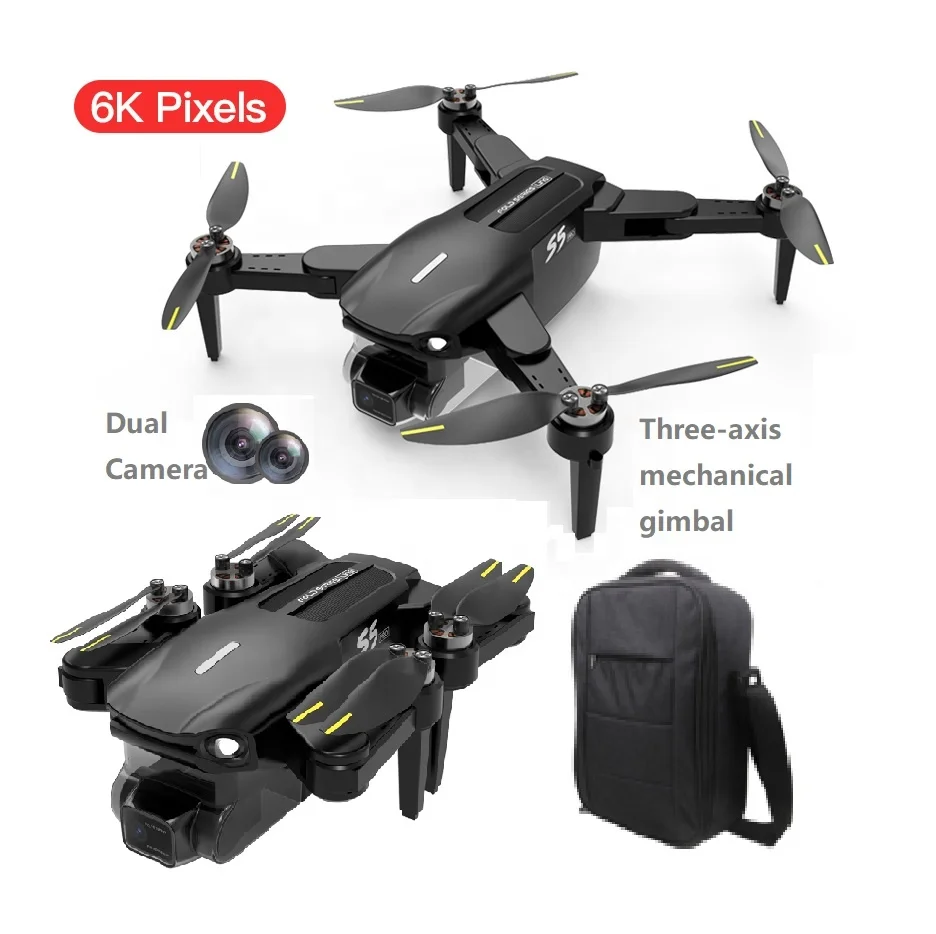 Best Sellers S5 Pro 3 Axis mechanical PTZ Brushless 720P Dual camera UAV Optical flow GPS Auto follow RC camera Drone for Hobby
