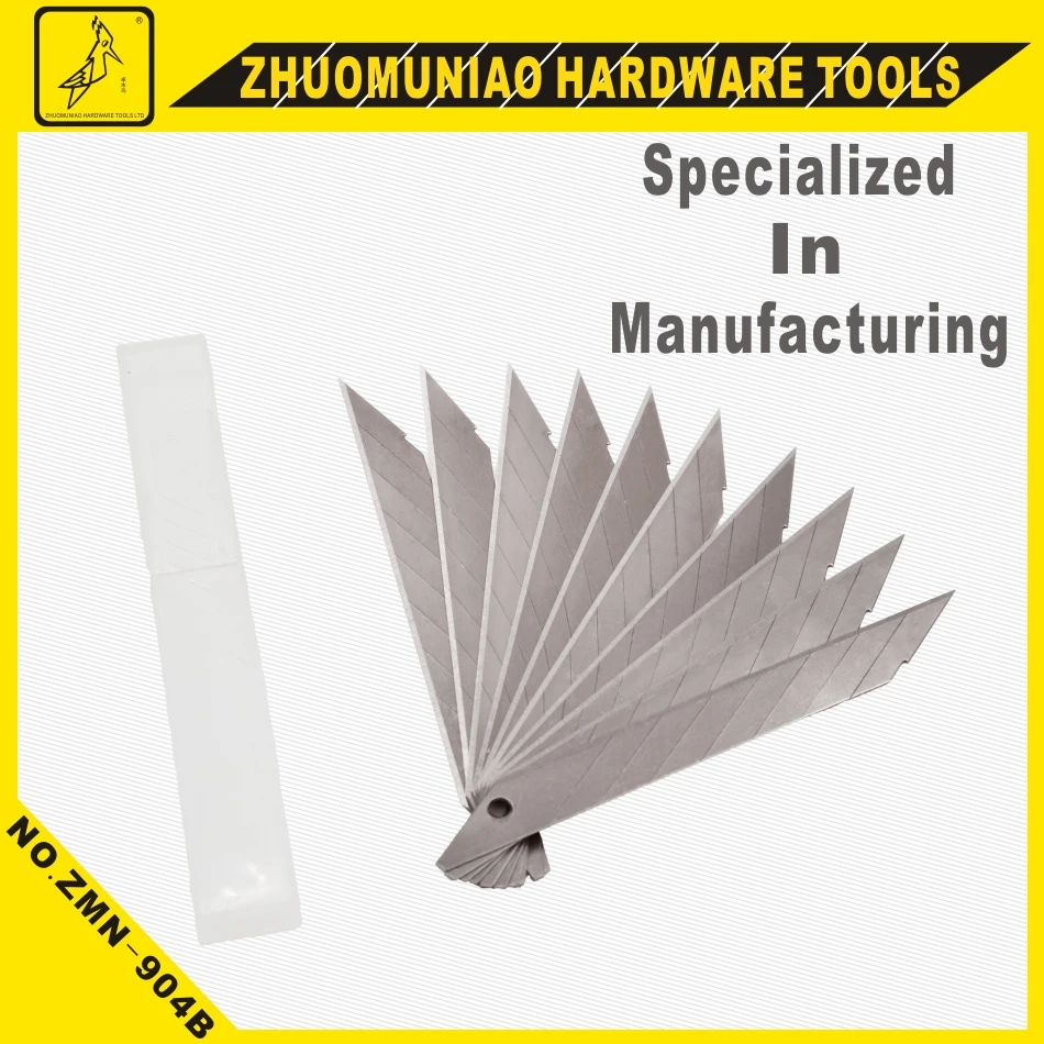 9mm Cut Blade 0.4mm Thickness Carbon Steel Blade Utility Knife Cutter Blade
