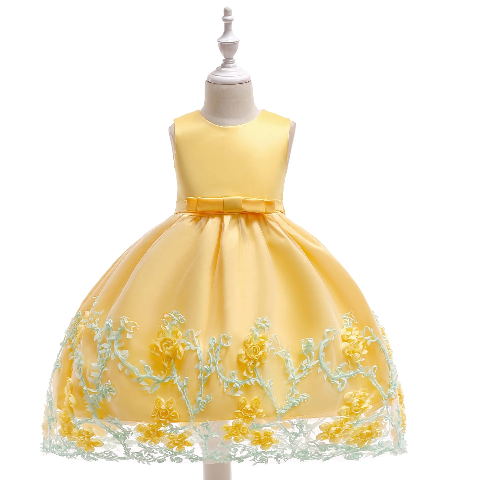 
wholesale new design little girls flower dress summer kids girls party wedding dress for 4-10 years girls 